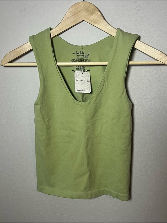 Free People Tops - Free People Clean Lines Cropped Muscle Cami Tank Top XS/S Fresh Green Shelf Bra